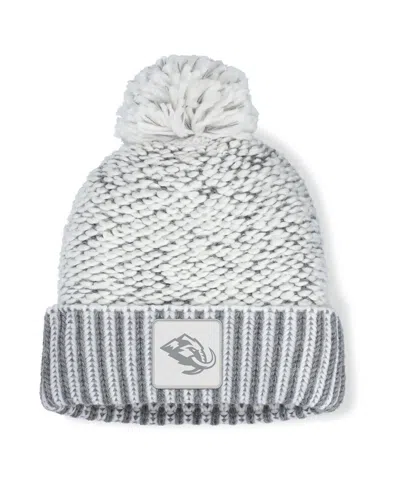Fanatics Women's White/gray Utah Mammoth Fundamental Mist Cuffed Knit With Pom Hat In Multi