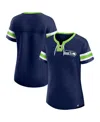 Fanatics Branded College Navy Seattle Seahawks Plus Size Original State Lace-up T-shirt In Blue
