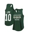 Fanatics Women'sâ Jordan Love Green Green Bay Packers Plus Size Name Number Tank Top In Green