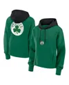 Fanatics Women's Kelly Green Boston Celtics Post Up Boxy Pullover Hoodie In Kelly Green,black