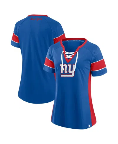 Fanatics Women'sâ Royal New York Giants Athena Lace-up Top In Multi