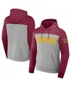 Fanatics X Nfl Men's Heather Gray Washington Commanders Color Blocked Pullover Hoodie In Heather Gray