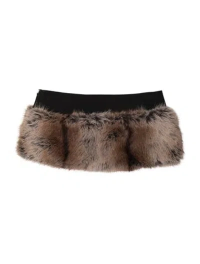 Pre-owned Fancì Club Animal Print Mini Skirt In Black