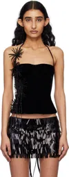 Fancì Club Black Dahlia Velvet Corset In Black