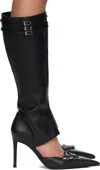 Fancì Club Black Shell Tall Boots In Black