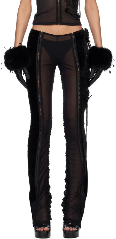Fancì Club Black Volcanic Floral Trousers