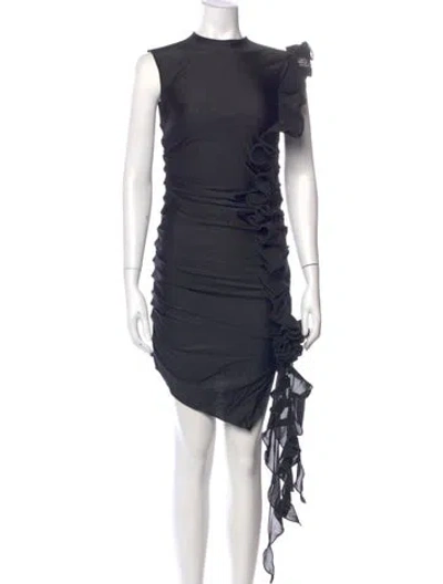 Pre-owned Fancì Club Crew Neck Knee-length Dress In Blue