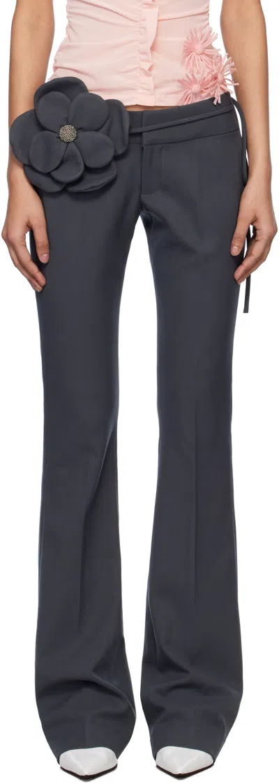Fancì Club Gray Fauna Flared Trousers In Grey
