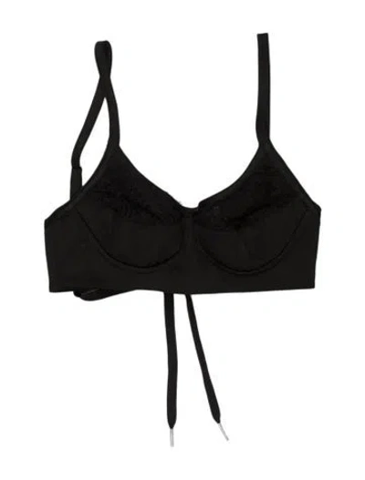 Pre-owned Fancì Club Halterneck Sleeveless Sports Bra In Black