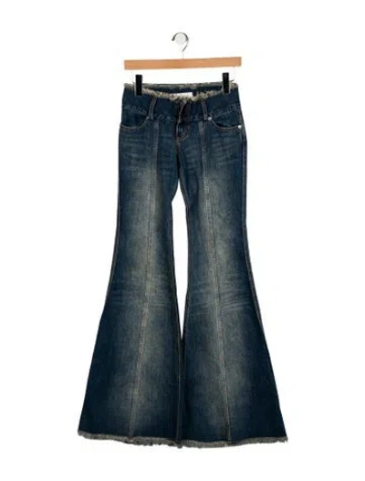 Pre-owned Fancì Club Low-rise Wide Leg Jeans In Blue