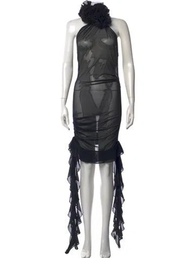 Pre-owned Fancì Club Nylon Mini Dress In Black