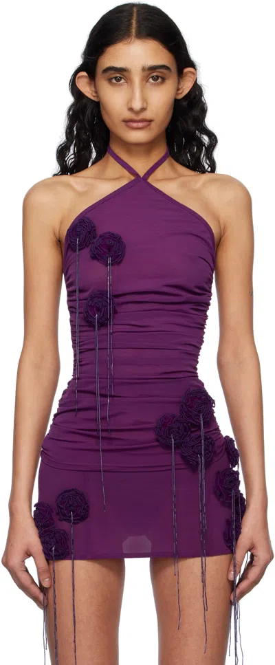 Fancì Club Purple Violet Halterneck Tank Top