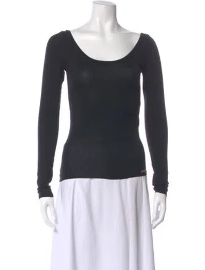 Pre-owned Fancì Club Scoop Neck Long Sleeve Top W/ Tags In Gray