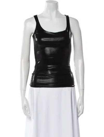 Pre-owned Fancì Club Scoop Neck Sleeveless Top In Black
