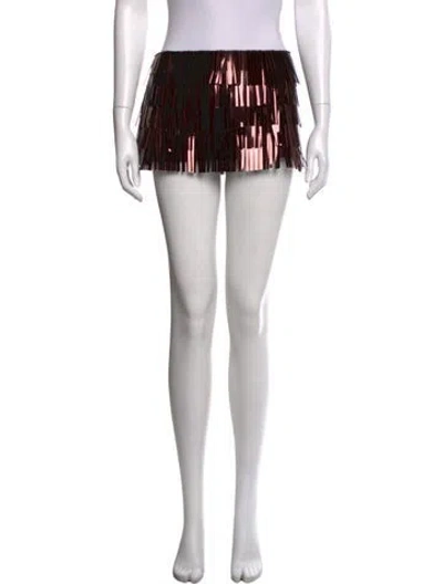 Pre-owned Fancì Club Sequin Mini Skirt In White