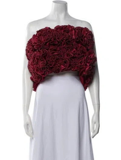 Pre-owned Fancì Club Strapless Crop Top In Red