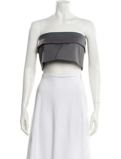 Pre-owned Fancì Club Strapless Crop Top W/ Tags In Gray