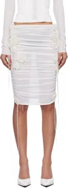 Fancì Club White Skeleton Flower Midi Skirt In White