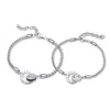 Fanci Me Men's "roman Time" Interlocking Circle Couples Sterling Silver Wheat Chain Bracelets In Silver