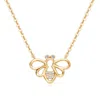 Fanci Me Women's Be Bright Minimalist Dainty Bee Yellow Gold Necklace