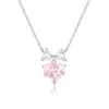 Fanci Me Women's Bow For Princess Pink Heart Sterling Silver Necklace By  In Silver