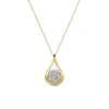 Fanci Me Women's Dazzling Diamond Teardrop Diamond Pendant In Yellow Gold