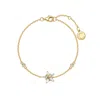 Fanci Me Women's Gold / White Ms Vega Twinkling Star Alpha Lyrae Sterling Silver Bracelet - Yellow