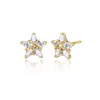 Fanci Me Women's Gold / White Ms Vega Twinkling Star Alpha Lyrae Sterling Silver Stud Earring - Gold