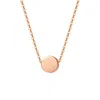 Fanci Me Women's Tiny Round Coin Minimalist Real Rose Gold Necklace - Rose Gold