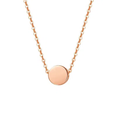 Fanci Me Women's Tiny Round Coin Minimalist Real Rose Gold Necklace - Rose Gold