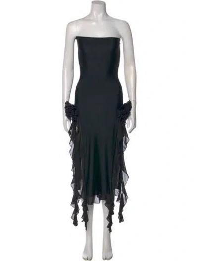 Pre-owned Fancì Strapless Long Dress In Black