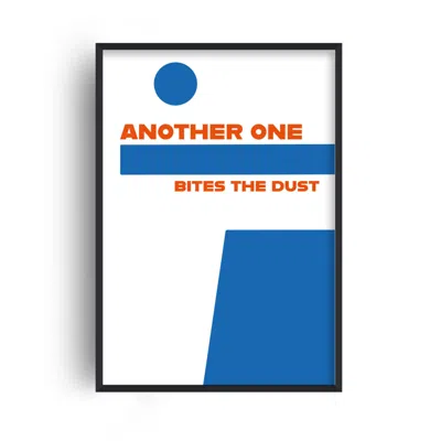 Fanclub Another One Bites The Dust Queen 1980s Music Song Lyric Art Print Blue A2