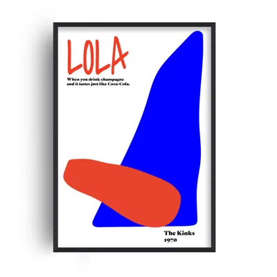 Fanclub Black / Blue / Red Lola The Kinks Abstract Music Giclée Art Print A3 In Black/blue/red