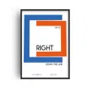 Fanclub Black / Blue / Red Right Down The Line Giclée Art Print A3 In Multi