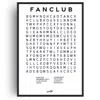 Fanclub Black  Core Wordsearch Giclée Art Print In Black