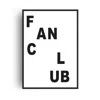 Fanclub Black  Retro Letters Giclee Art Print In Black