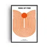Fanclub Black / Red Ring Of Fire Johnny Cash Music Inpired Giclée Art Print A2 In Multi