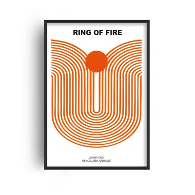 Fanclub Black / Red Ring Of Fire Johnny Cash Music Inpired  Giclée Art Print A3 In Black/red