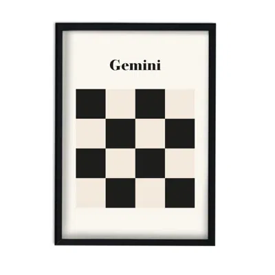 Fanclub Black / White Gemini Zodiac Star Sign A3 Art Print In Multi