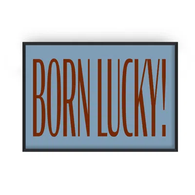 Fanclub Blue / Brown Born Lucky Retro Landscape Art Print In Multi