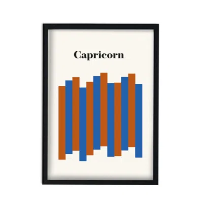 Fanclub Blue / Brown Capricorn Zodiac Star Sign A2 Art Print In Multi