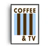 Fanclub Blue / Brown Coffee And Tv Retro Music Giclée Art Print In Multi