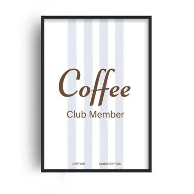 Fanclub Blue / Brown Coffee Club Member Giclée Kitchen Art Print A2