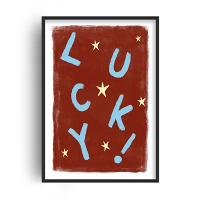 Fanclub Blue / Brown / Yellow Lucky Stars Hand Painted Western Playful Art Print