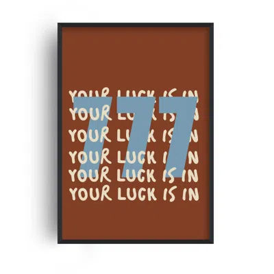Fanclub Blue / Brown Your Luck Is In Retro Game Art Print In Multi