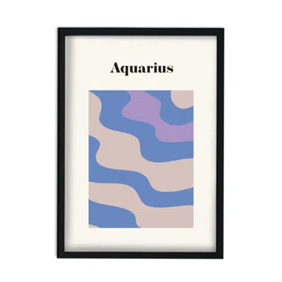 Fanclub Blue / Grey Aquarius Zodiac Star Sign A2 Art Print In Gray