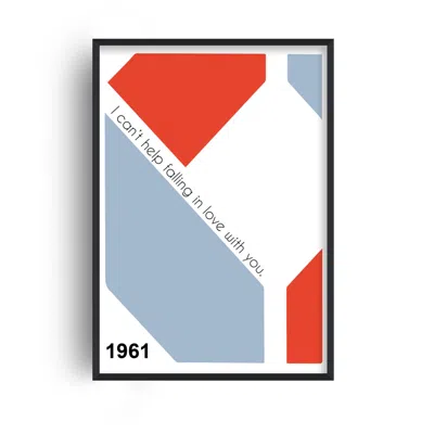 Fanclub Blue I Can't Help Falling In Love Elvis Presley Retro Music Giclée Art Print A3
