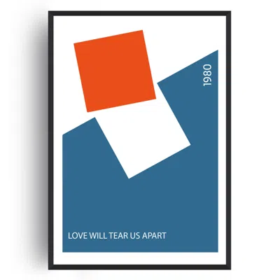 Fanclub Blue Love Will Tear Us Apart Song Lyric Abstract Art Print A2