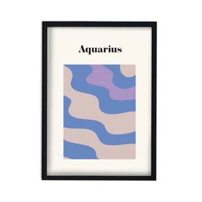 Fanclub Blue / Pink / Grey Aquarius Zodiac Star Sign A3 Art Print In Multi