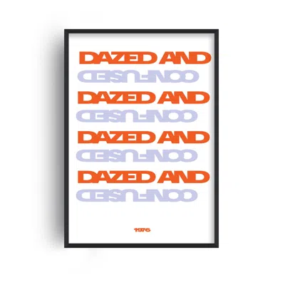Fanclub Blue / Red Dazed And Confused Retro Typography Art Print In Blue/red